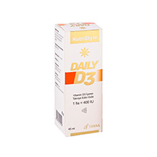Nutristyle Daily-D3 Complément Alimentaire à la Vitamine D3, 400 UI, Spray 45 ml